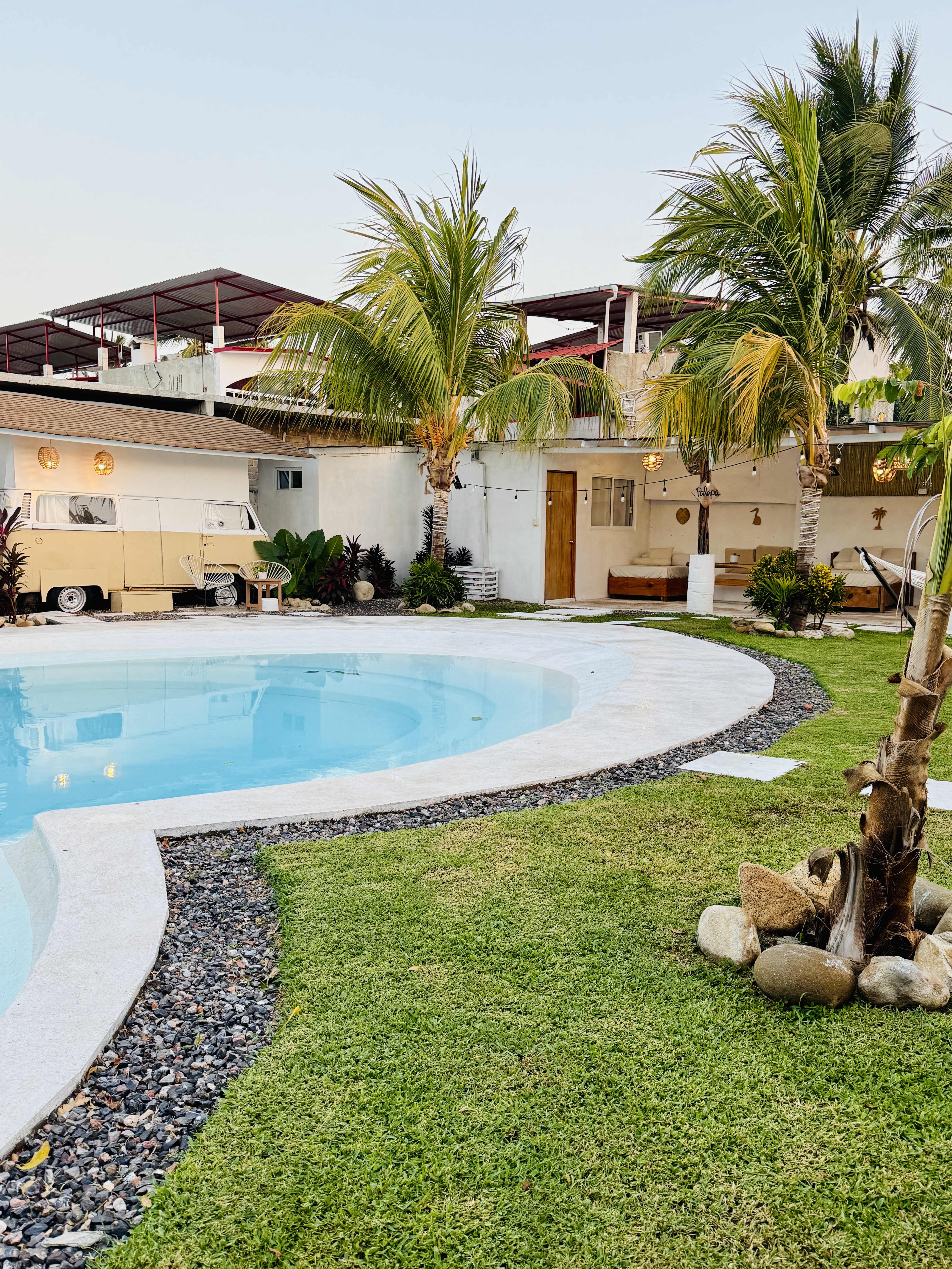 Vista de Casa Palmarek con alberca